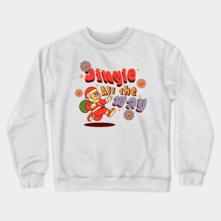 retro santa cartoon with  typography Crewneck Sweatshirt